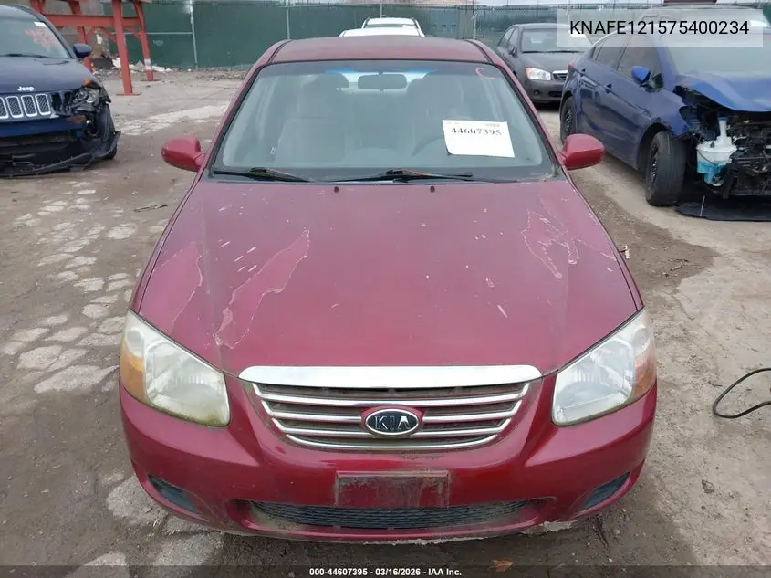 2007 Kia Spectra Ex VIN: KNAFE121575400234 Lot: 44607395