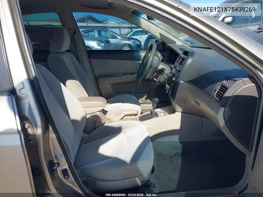 2007 Kia Spectra Ex VIN: KNAFE121X75439269 Lot: 44686590