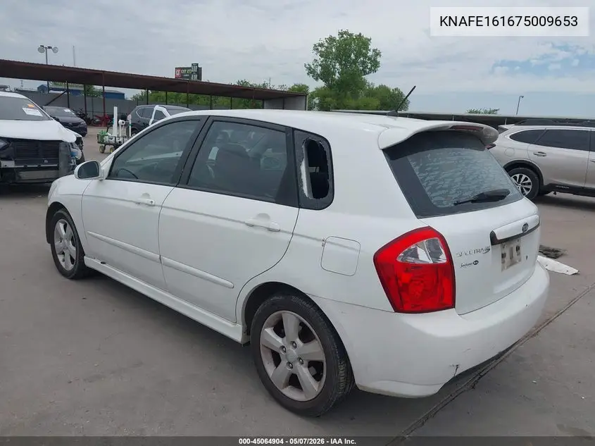 2007 Kia Spectra5 Sx VIN: KNAFE161675009653 Lot: 45064904