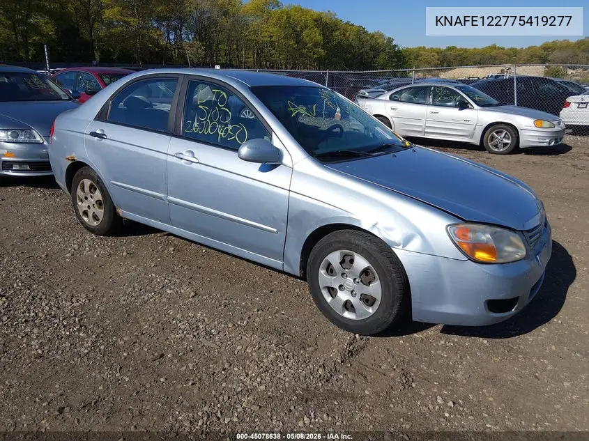 2007 Kia Spectra Ex VIN: KNAFE122775419277 Lot: 45078638