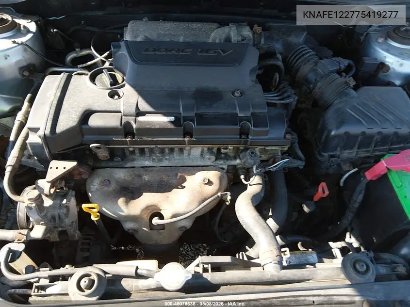 2007 Kia Spectra Ex VIN: KNAFE122775419277 Lot: 45078638
