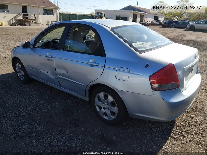 2007 Kia Spectra Ex VIN: KNAFE122775419277 Lot: 45078638