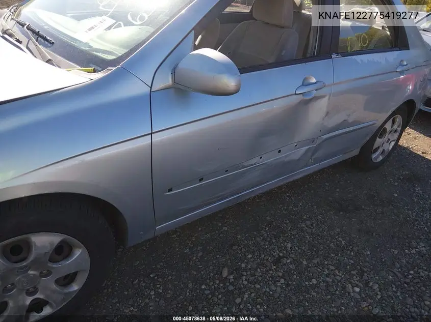 2007 Kia Spectra Ex VIN: KNAFE122775419277 Lot: 45078638