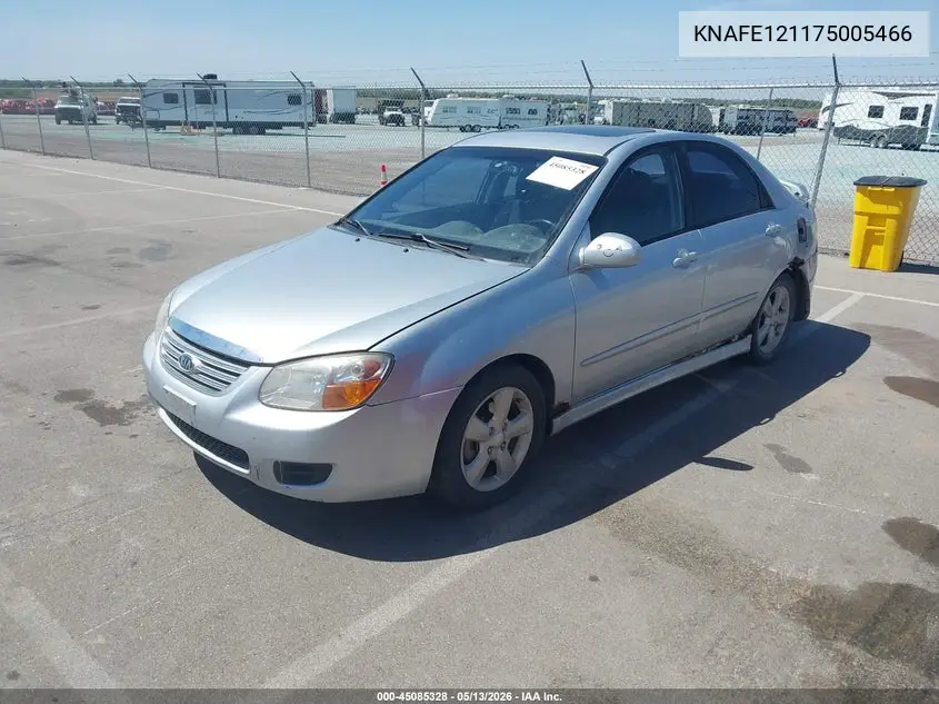 2007 Kia Spectra Sx VIN: KNAFE121175005466 Lot: 45085328