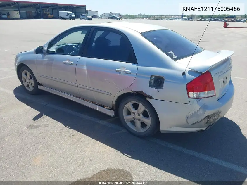 2007 Kia Spectra Sx VIN: KNAFE121175005466 Lot: 45085328