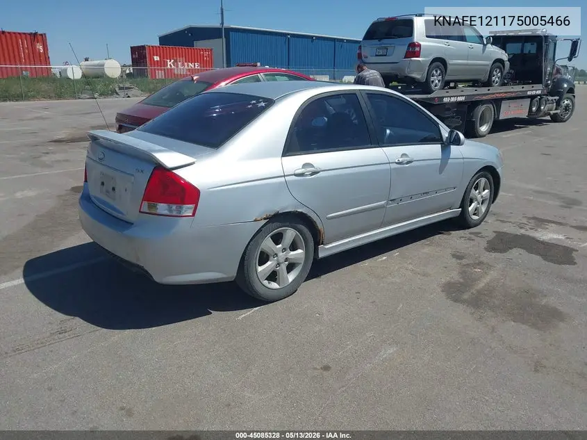 2007 Kia Spectra Sx VIN: KNAFE121175005466 Lot: 45085328