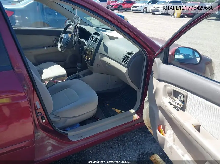 2007 Kia Spectra Ex VIN: KNAFE121775429668 Lot: 45311307