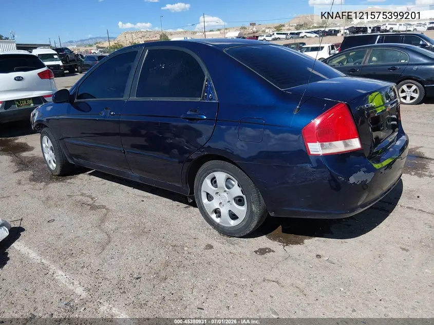 2007 Kia Spectra Ex VIN: KNAFE121575399201 Lot: 45380931