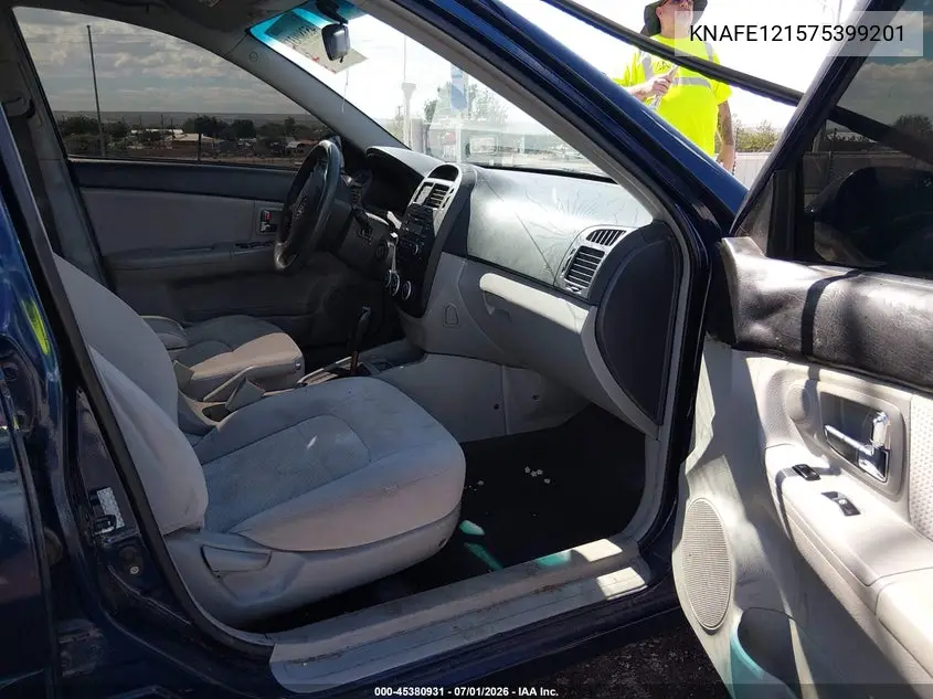 2007 Kia Spectra Ex VIN: KNAFE121575399201 Lot: 45380931