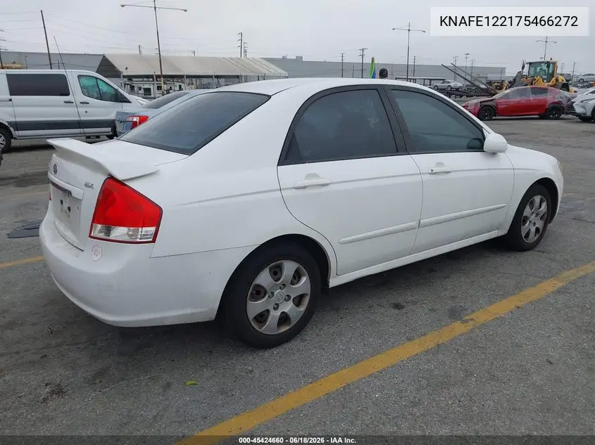 2007 Kia Spectra Ex VIN: KNAFE122175466272 Lot: 45424660
