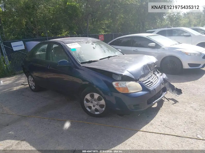 2007 Kia Spectra Ex VIN: KNAFE121975435312 Lot: 45471975