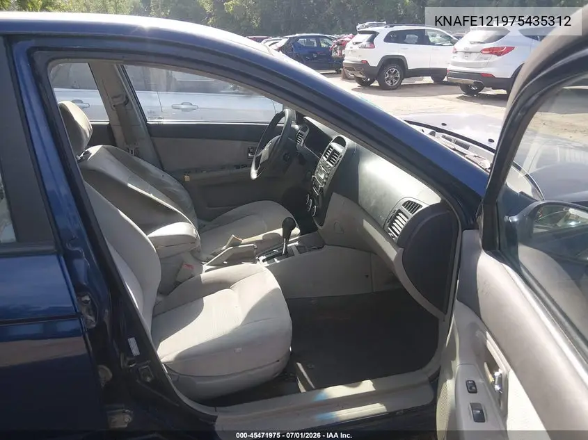 2007 Kia Spectra Ex VIN: KNAFE121975435312 Lot: 45471975