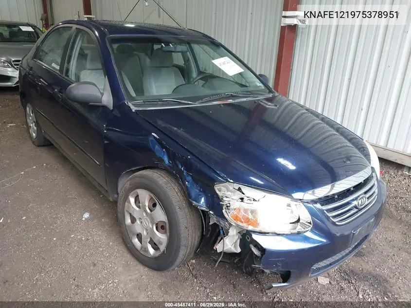 2007 Kia Spectra Ex VIN: KNAFE121975378951 Lot: 45487411