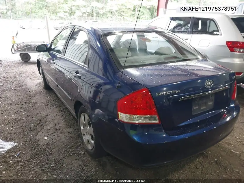 2007 Kia Spectra Ex VIN: KNAFE121975378951 Lot: 45487411