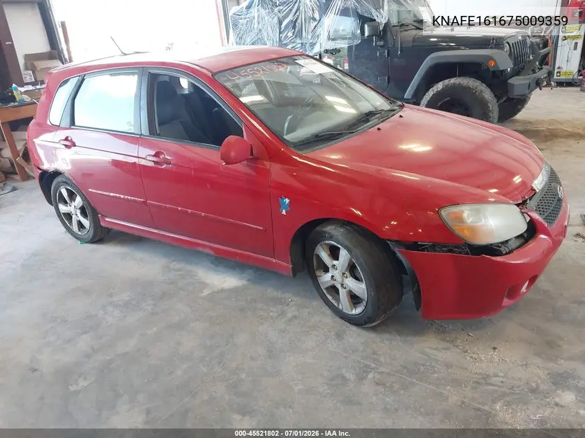 2007 Kia Spectra5 Sx VIN: KNAFE161675009359 Lot: 45521802