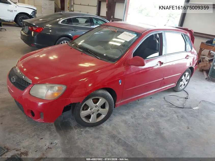 2007 Kia Spectra5 Sx VIN: KNAFE161675009359 Lot: 45521802