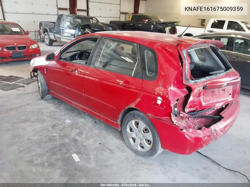 2007 Kia Spectra5 Sx VIN: KNAFE161675009359 Lot: 45521802