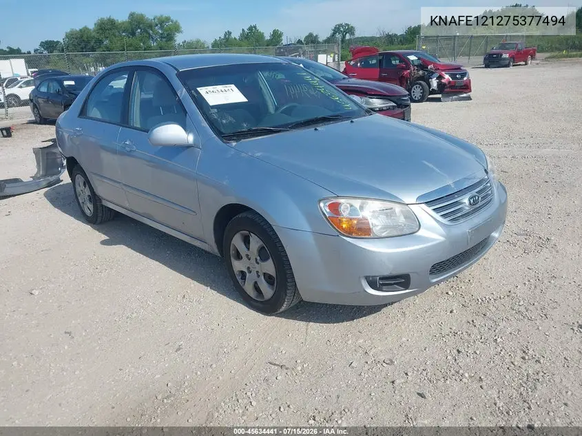 2007 Kia Spectra Ex VIN: KNAFE121275377494 Lot: 45634441