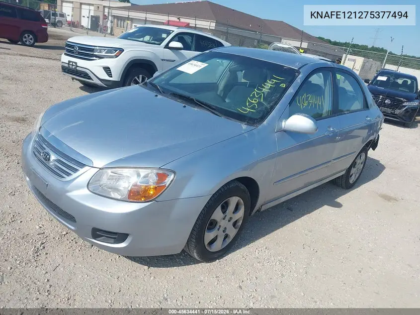 2007 Kia Spectra Ex VIN: KNAFE121275377494 Lot: 45634441