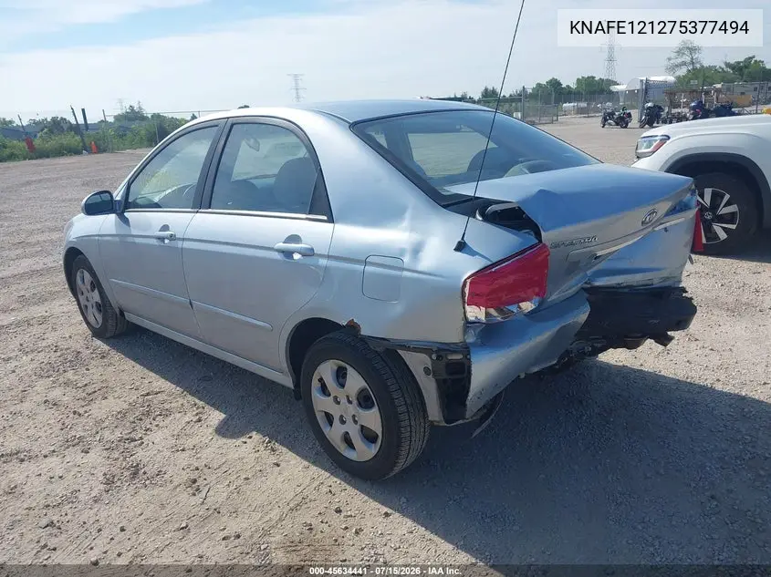2007 Kia Spectra Ex VIN: KNAFE121275377494 Lot: 45634441