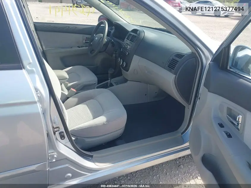 2007 Kia Spectra Ex VIN: KNAFE121275377494 Lot: 45634441