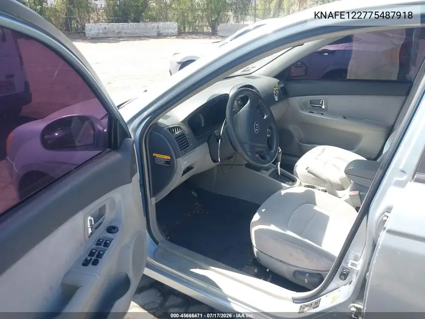 2007 Kia Spectra Ex VIN: KNAFE122775487918 Lot: 45666471