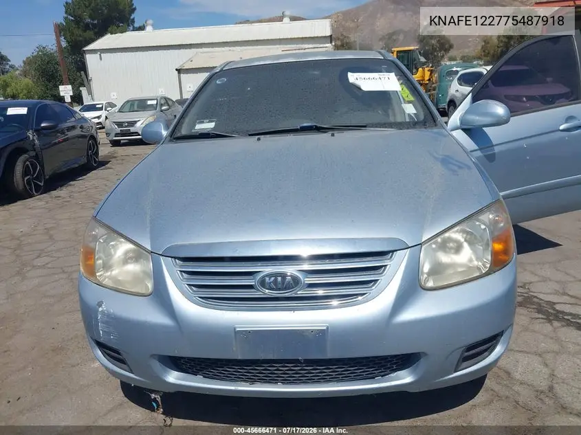 2007 Kia Spectra Ex VIN: KNAFE122775487918 Lot: 45666471