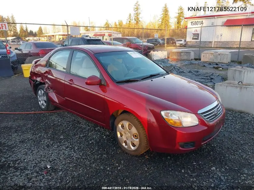 2008 Kia Spectra Ex VIN: KNAFE121785522109 Lot: 44172018
