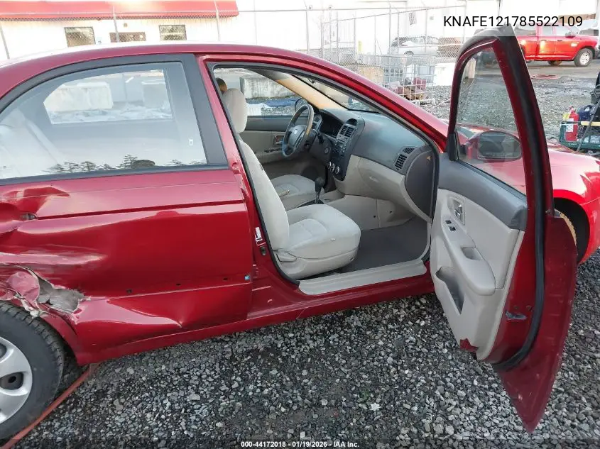 2008 Kia Spectra Ex VIN: KNAFE121785522109 Lot: 44172018