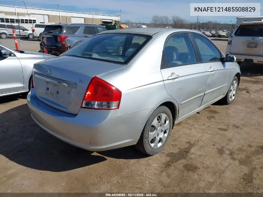 2008 Kia Spectra Ex VIN: KNAFE121485508829 Lot: 44336560