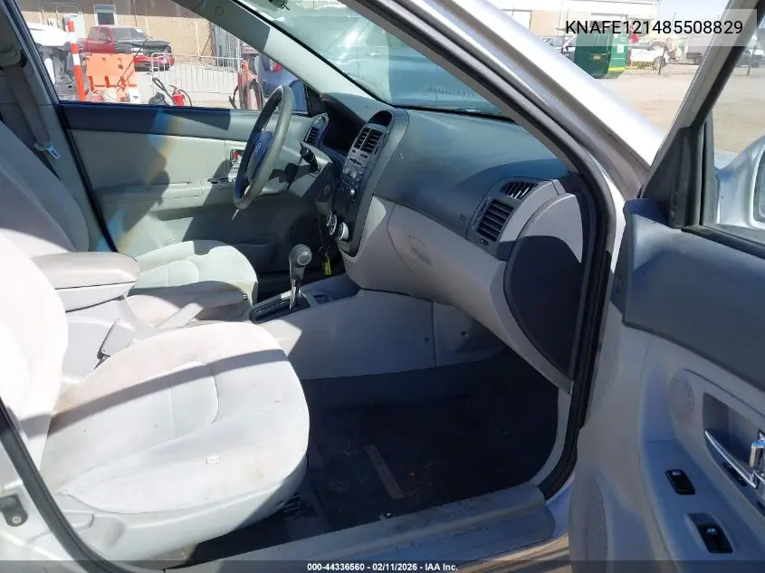 2008 Kia Spectra Ex VIN: KNAFE121485508829 Lot: 44336560