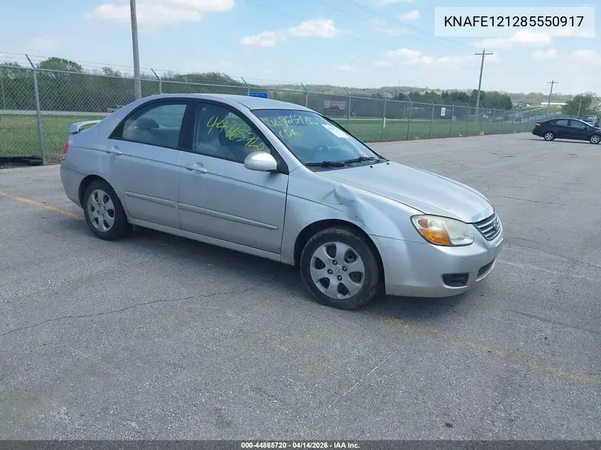 2008 Kia Spectra Ex VIN: KNAFE121285550917 Lot: 44865720