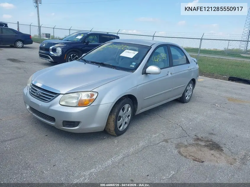 2008 Kia Spectra Ex VIN: KNAFE121285550917 Lot: 44865720