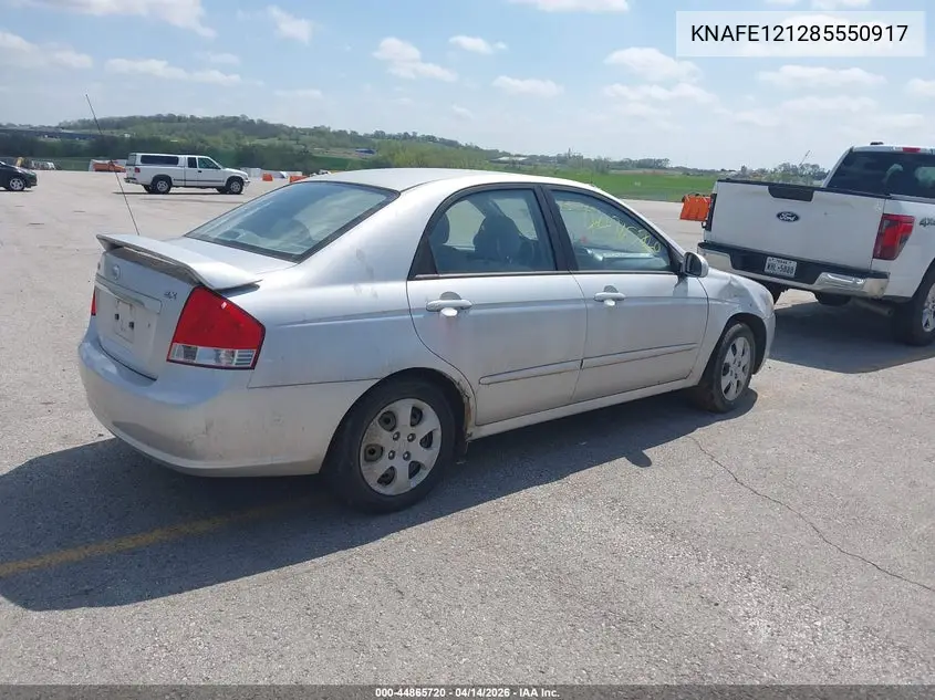 2008 Kia Spectra Ex VIN: KNAFE121285550917 Lot: 44865720