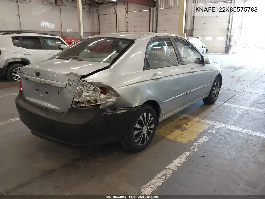2008 Kia Spectra Ex VIN: KNAFE122X85575783 Lot: 45208049