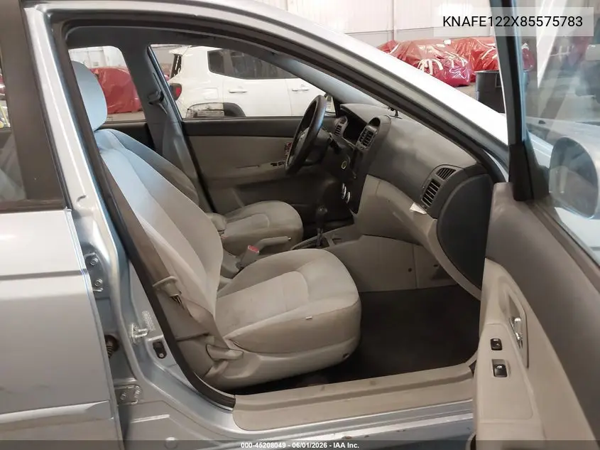 2008 Kia Spectra Ex VIN: KNAFE122X85575783 Lot: 45208049