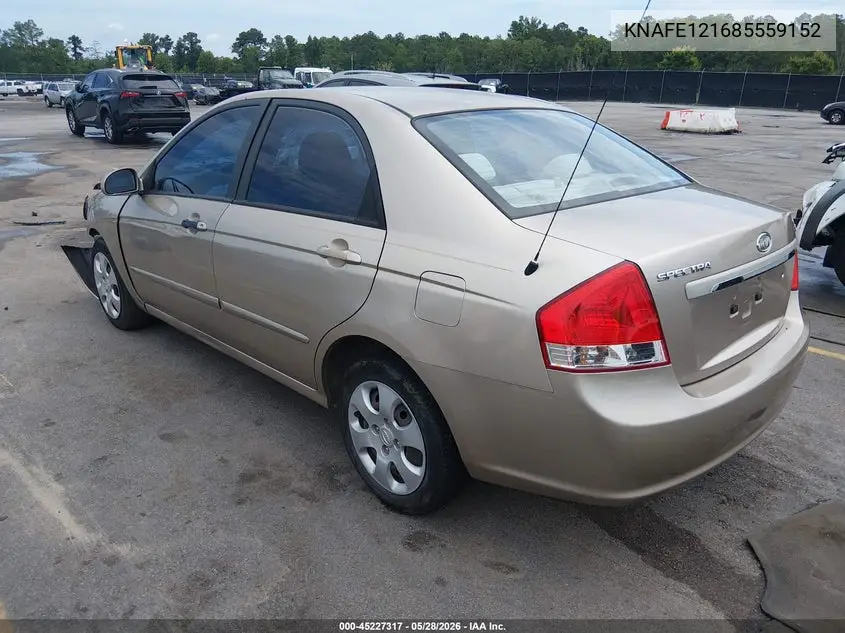 2008 Kia Spectra Ex VIN: KNAFE121685559152 Lot: 45227317