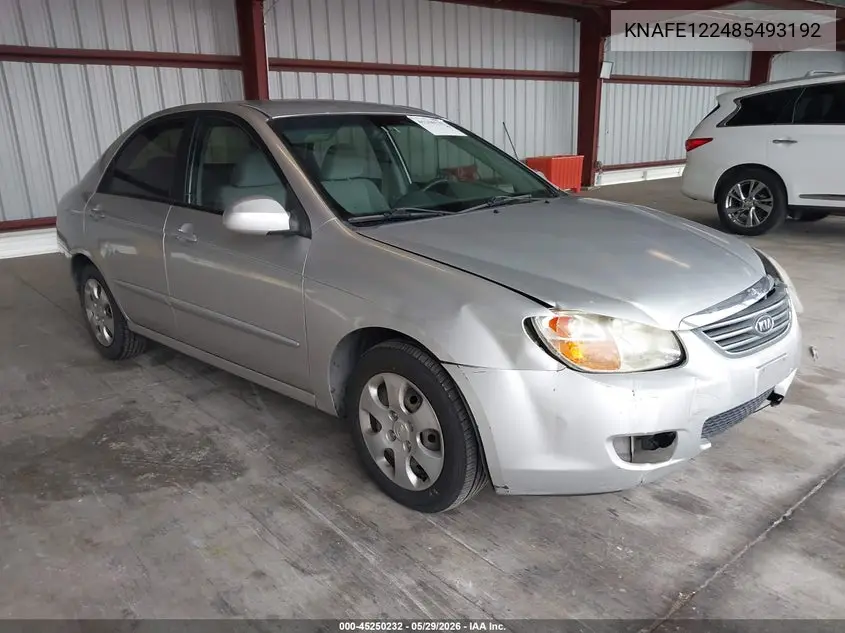 2008 Kia Spectra Ex VIN: KNAFE122485493192 Lot: 45250232