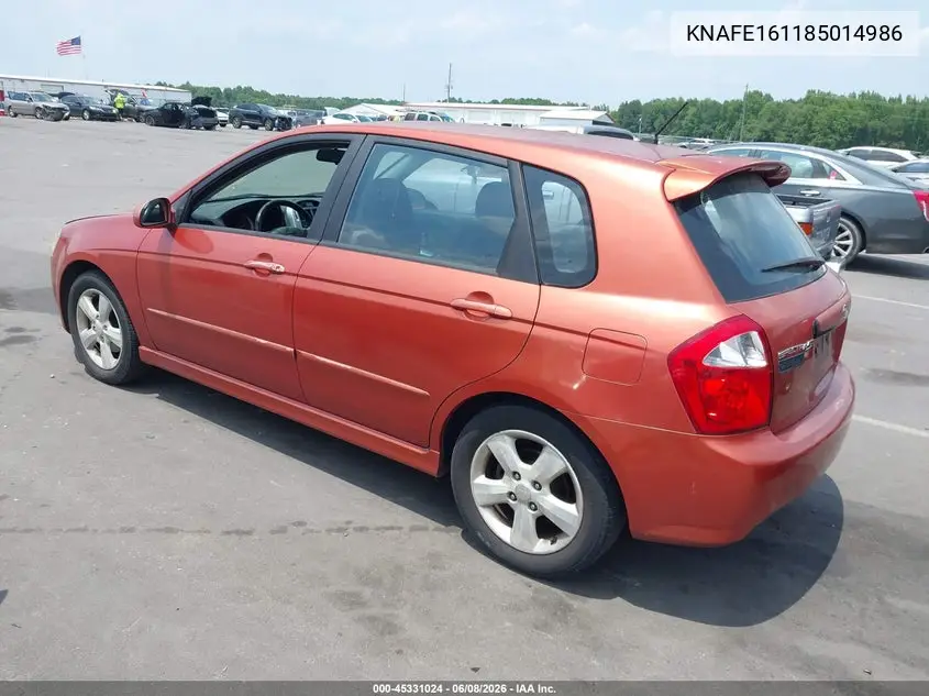2008 Kia Spectra5 Sx VIN: KNAFE161185014986 Lot: 45331024