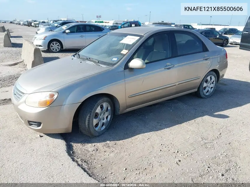 2008 Kia Spectra Ex VIN: KNAFE121X85500606 Lot: 45395881
