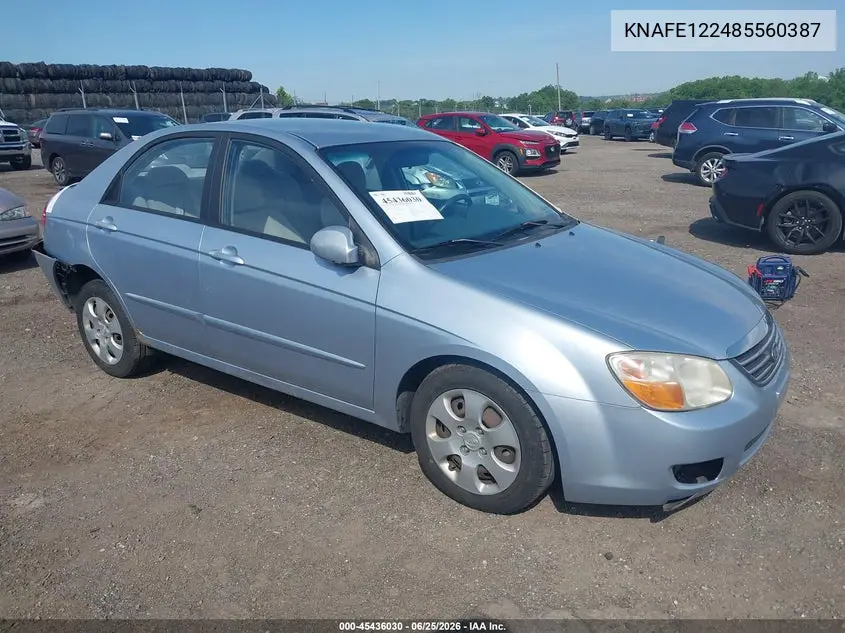 2008 Kia Spectra Ex VIN: KNAFE122485560387 Lot: 45436030