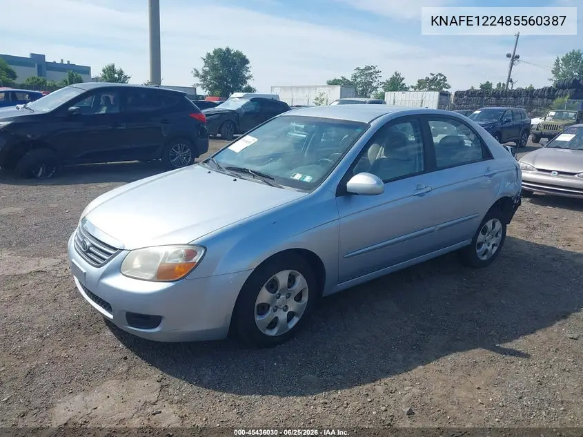 2008 Kia Spectra Ex VIN: KNAFE122485560387 Lot: 45436030