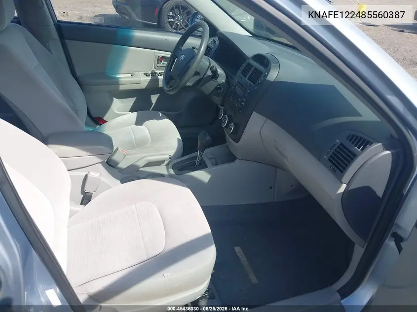 2008 Kia Spectra Ex VIN: KNAFE122485560387 Lot: 45436030