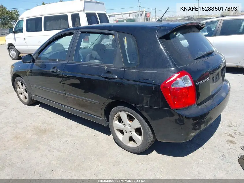2008 Kia Spectra5 Sx VIN: KNAFE162885017893 Lot: 45485870