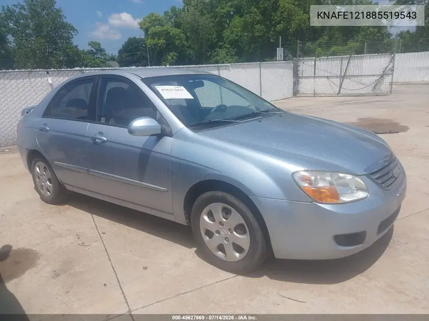 2008 Kia Spectra Ex VIN: KNAFE121885519543 Lot: 45627669