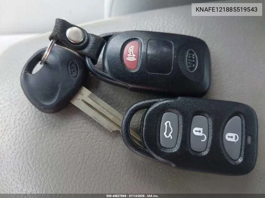 2008 Kia Spectra Ex VIN: KNAFE121885519543 Lot: 45627669