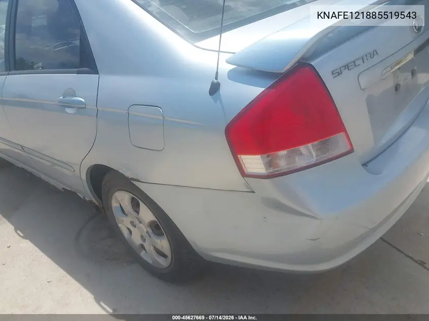 2008 Kia Spectra Ex VIN: KNAFE121885519543 Lot: 45627669