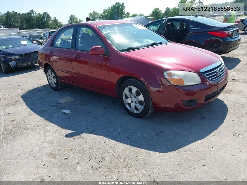 2008 Kia Spectra Ex VIN: KNAFE122185558533 Lot: 45633170