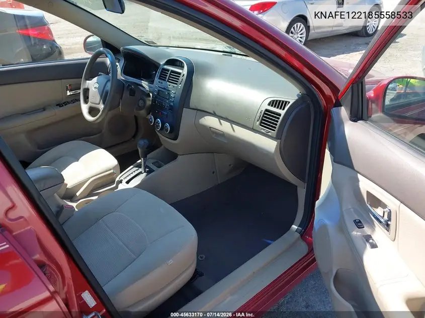 2008 Kia Spectra Ex VIN: KNAFE122185558533 Lot: 45633170