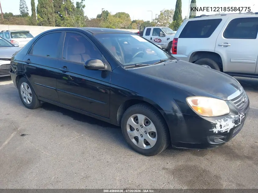 2008 Kia Spectra Ex VIN: KNAFE122185584775 Lot: 45666536
